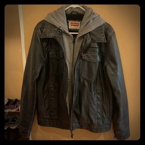 Levi’s Leather Jacket w/ Hoodie
